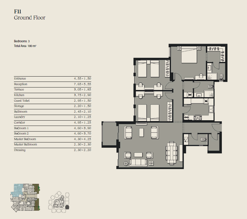 Floor plan for apartment at Ninety Avenue