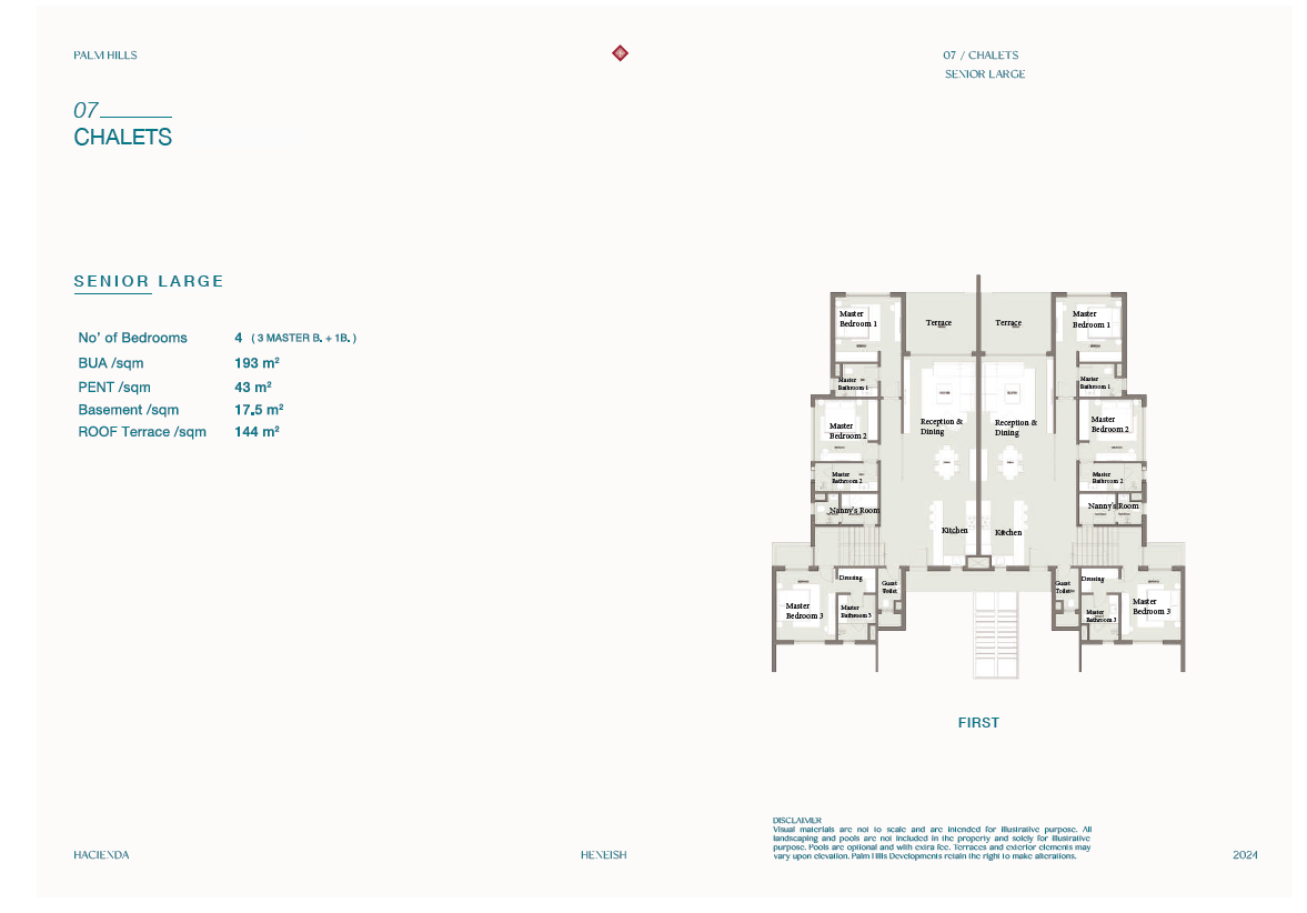 Floor plan for chalet at Hacienda Heneish