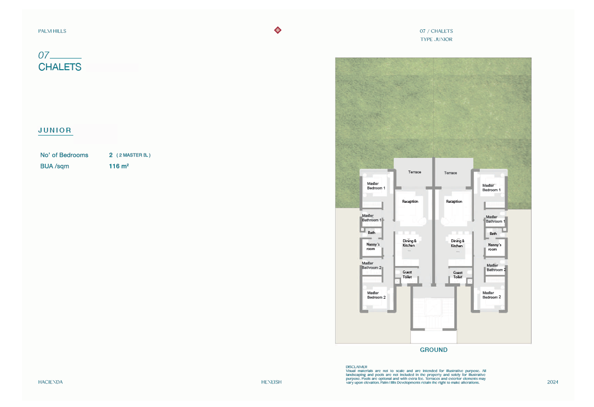 Floor plan for chalet at Hacienda Heneish