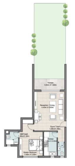 Floor plan for chalet at Hyde Park North - Seashore