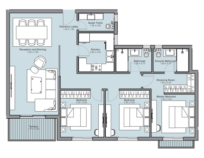 Floor plan for apartment at Ashgar City