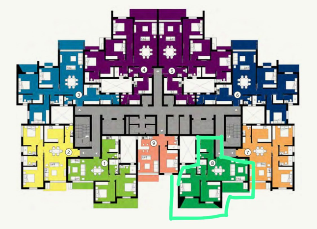 Floor plan for apartment at ZED East