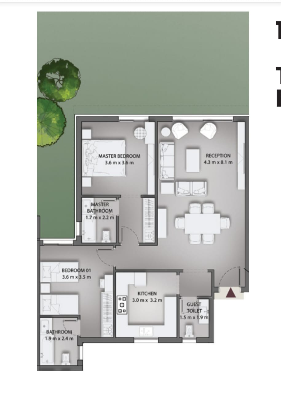 Floor plan for apartment at Creektown