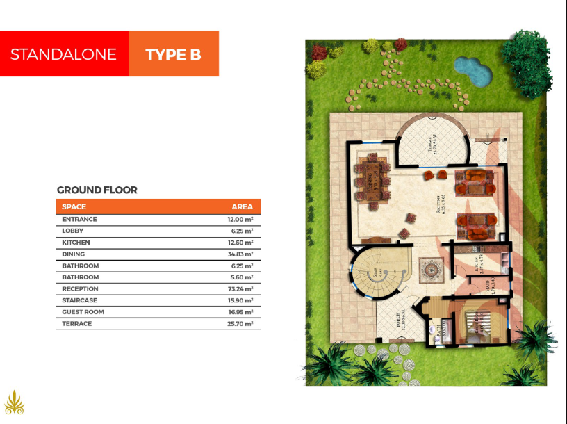 Floor plan for villa at Mountain View Sokhna