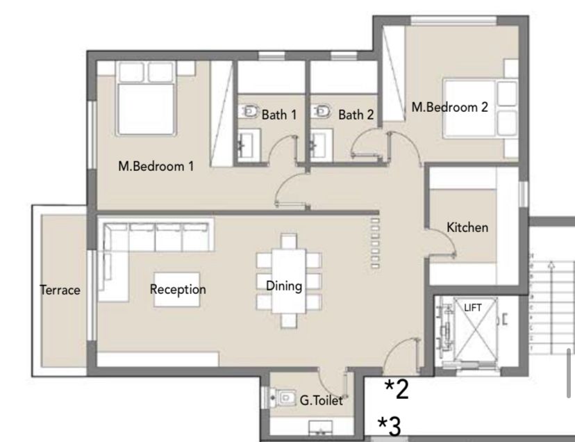 Floor plan for apartment at Badya