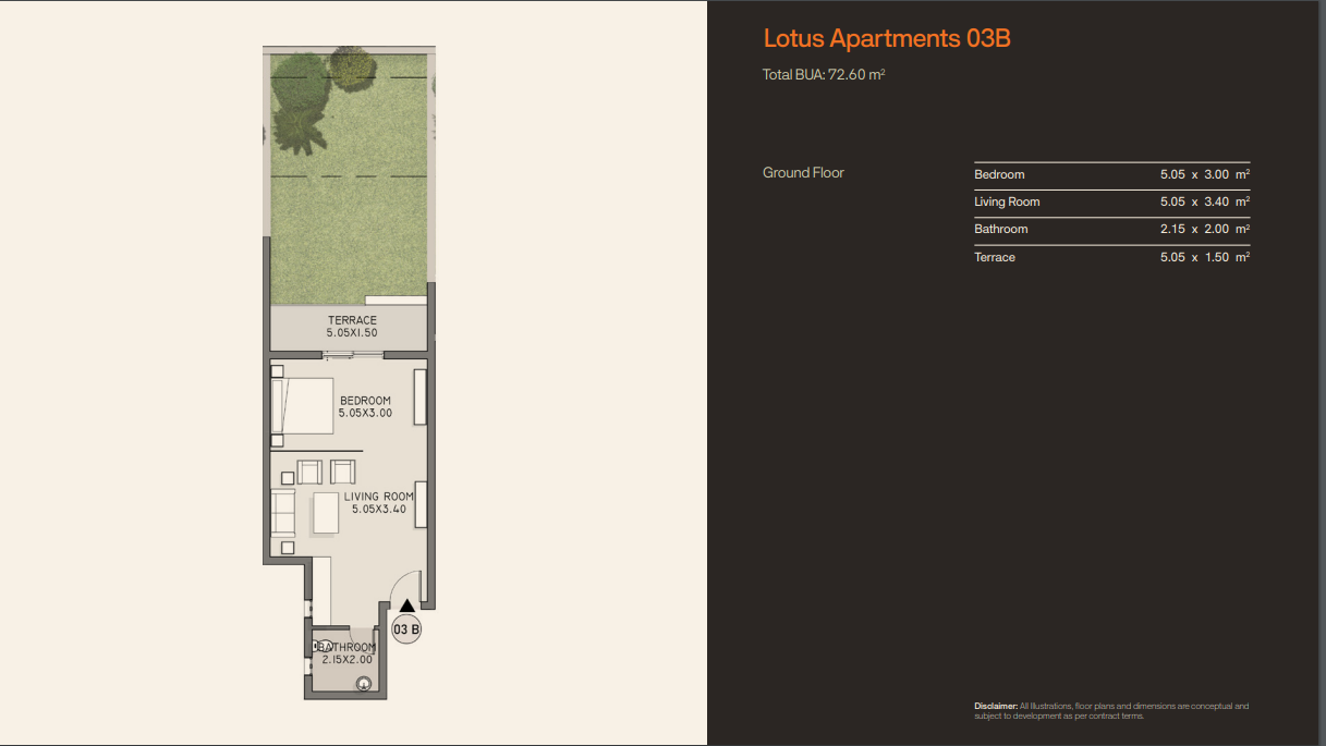 Floor plan for studio at Taj City