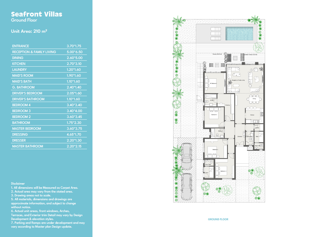 Floor plan for villa at Summer