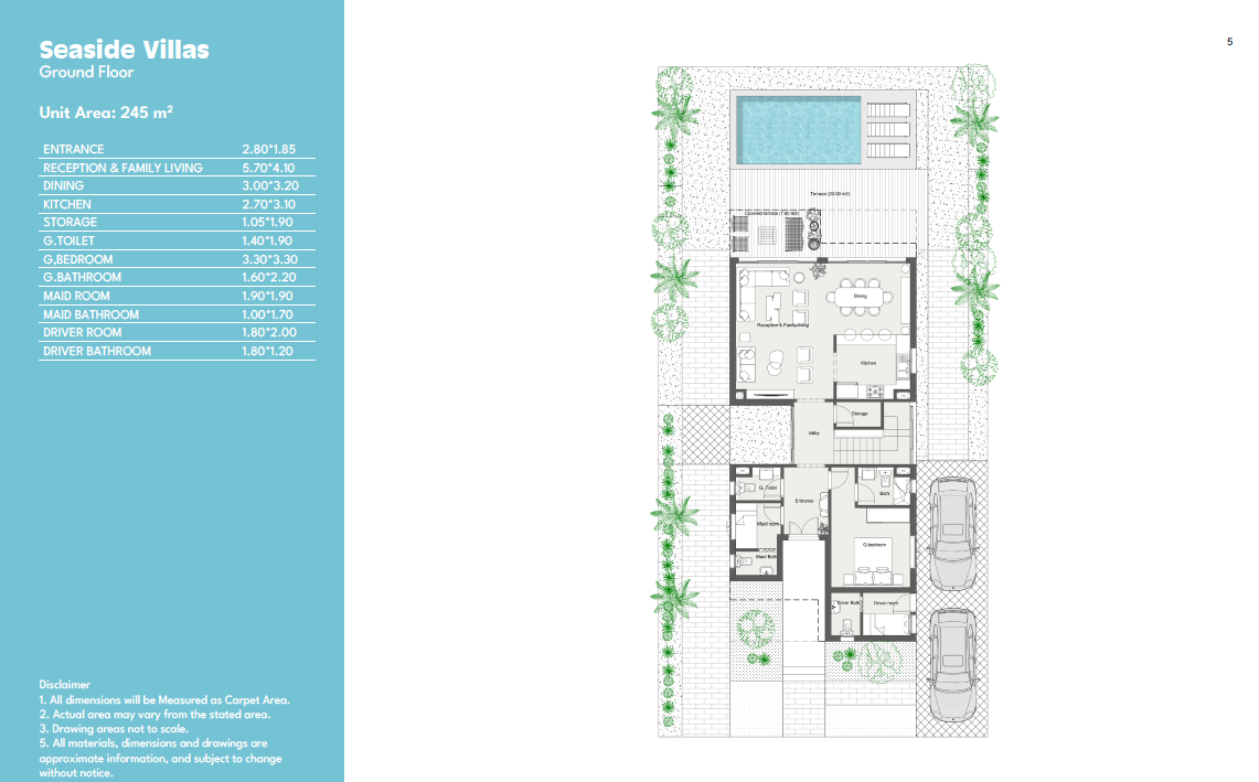 Floor plan for villa at Summer