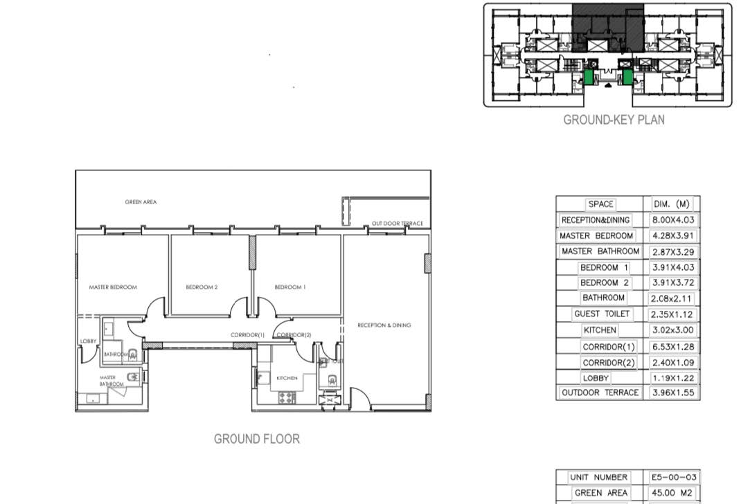 Floor plan for apartment at Parklane