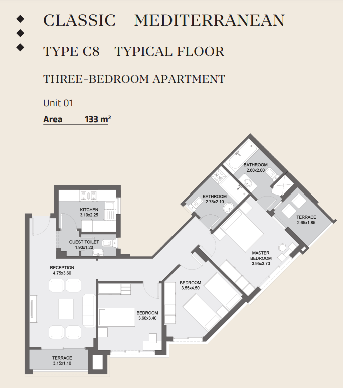 Floor plan for apartment at Al Maqsad Residences