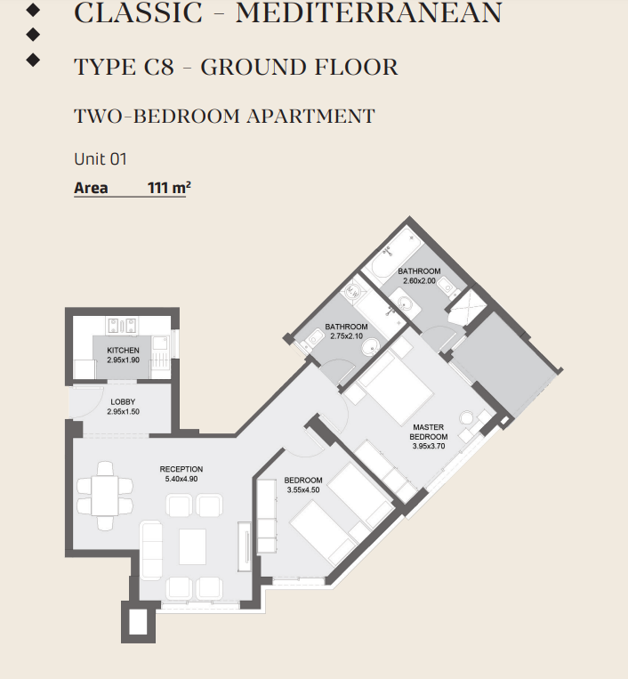Floor plan for apartment at Al Maqsad Residences