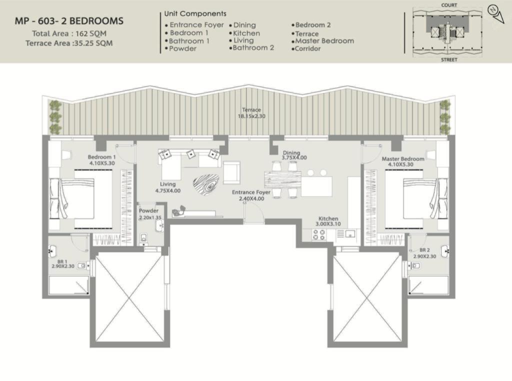 Floor plan for apartment at Taj City