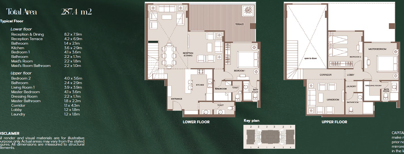 Floor plan for duplex at Kardia