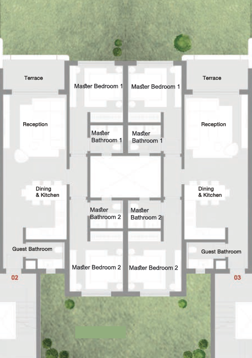 Floor plan for chalet at Hacienda Heneish