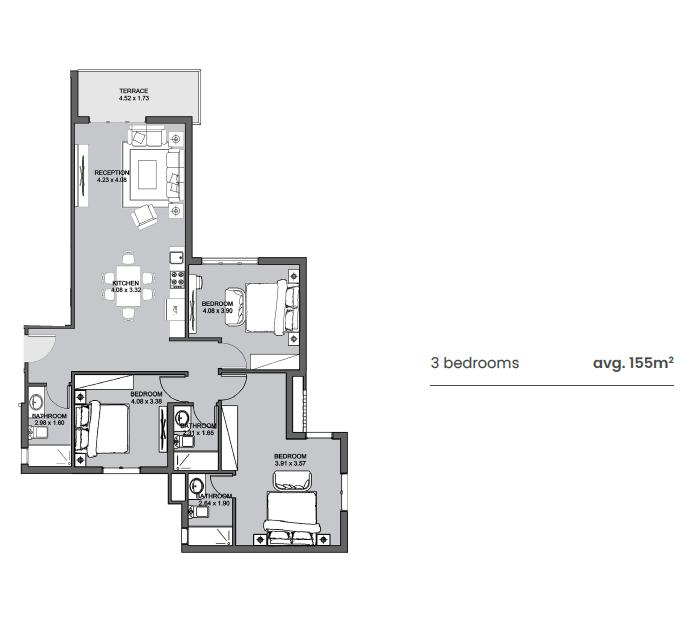 Floor plan for chalet at Direction White