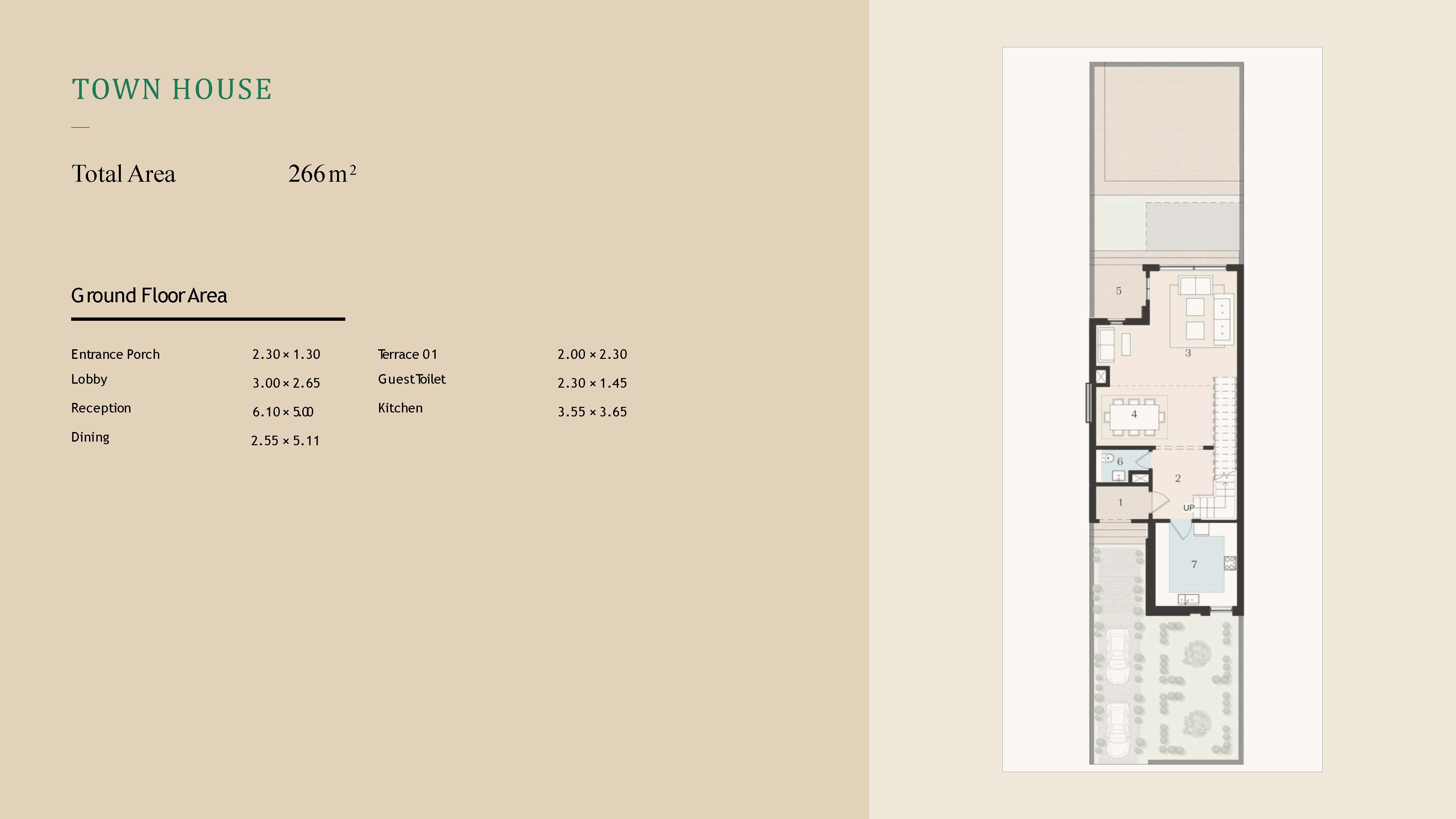 Floor plan for townhouse at The Brooks