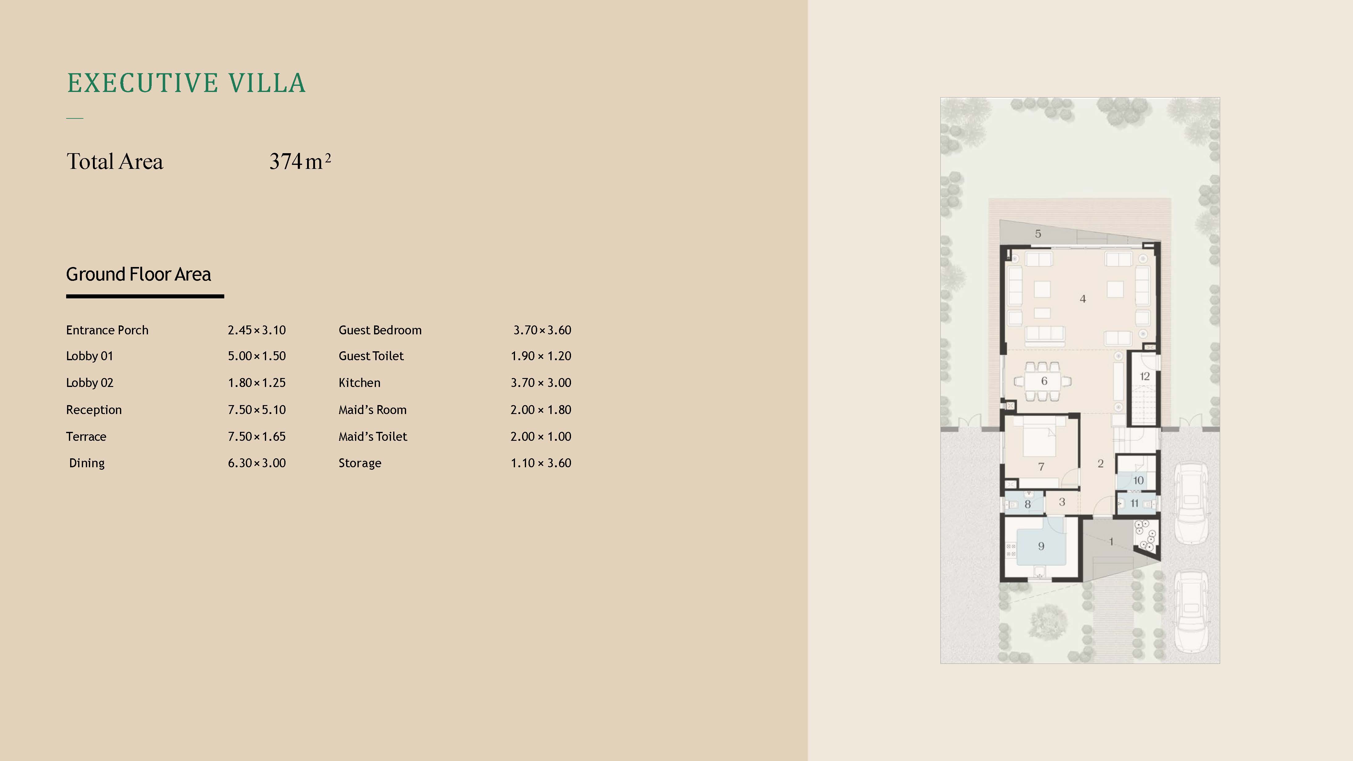 Floor plan for villa at The Brooks
