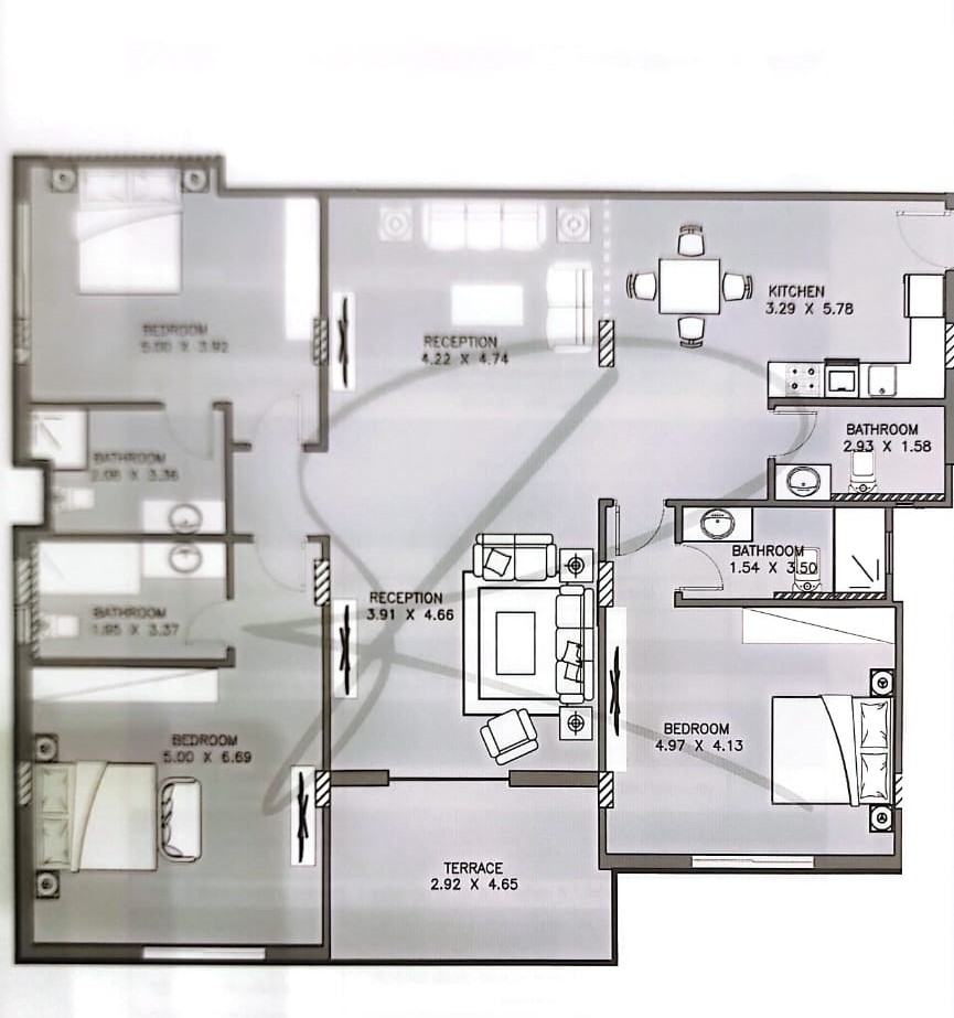 Floor plan for chalet at Direction White