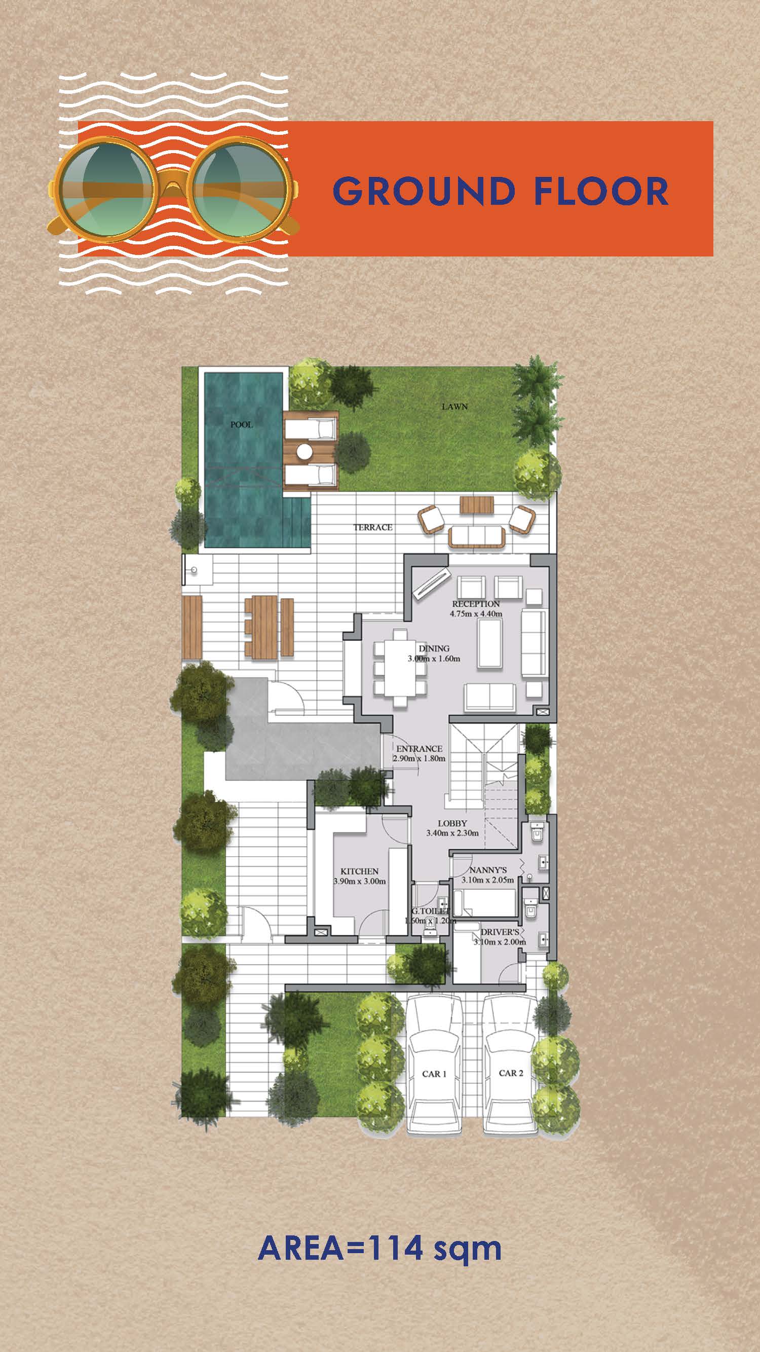 Floor plan for villa at Shamasi
