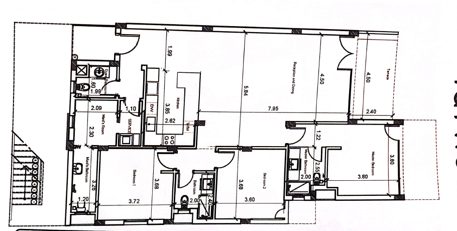 Floor plan for chalet at Fouka Bay
