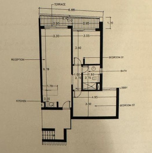 Floor plan for chalet at Carnelia
