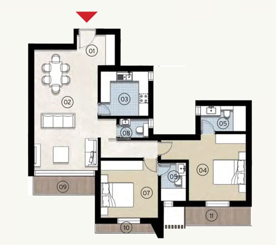 Floor plan for apartment at ZED East