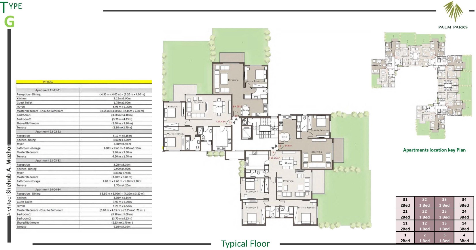 Floor plan for apartment at Palm Parks