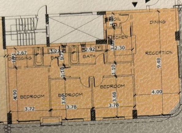 Floor plan for apartment at Bloomfields
