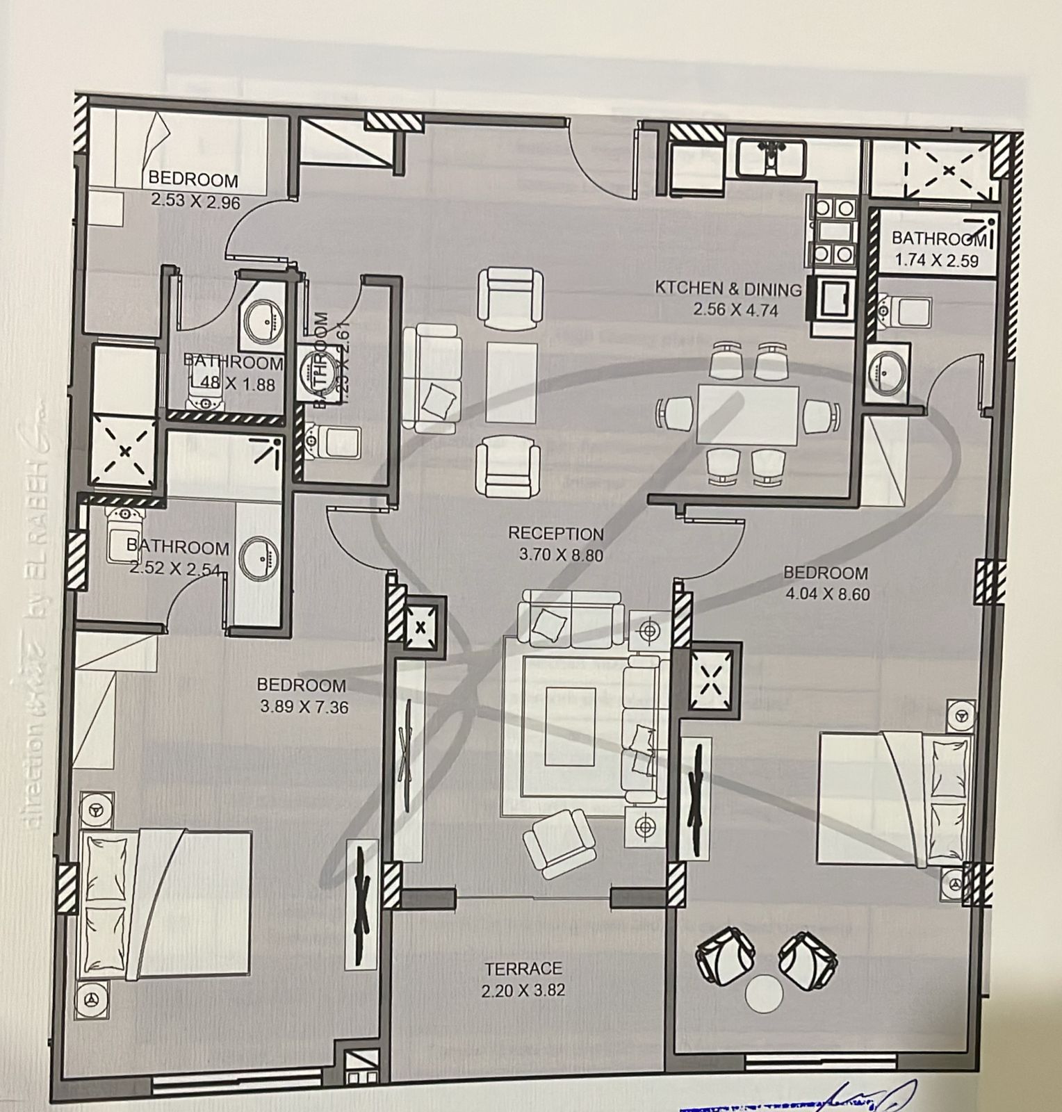 Floor plan for chalet at Direction White