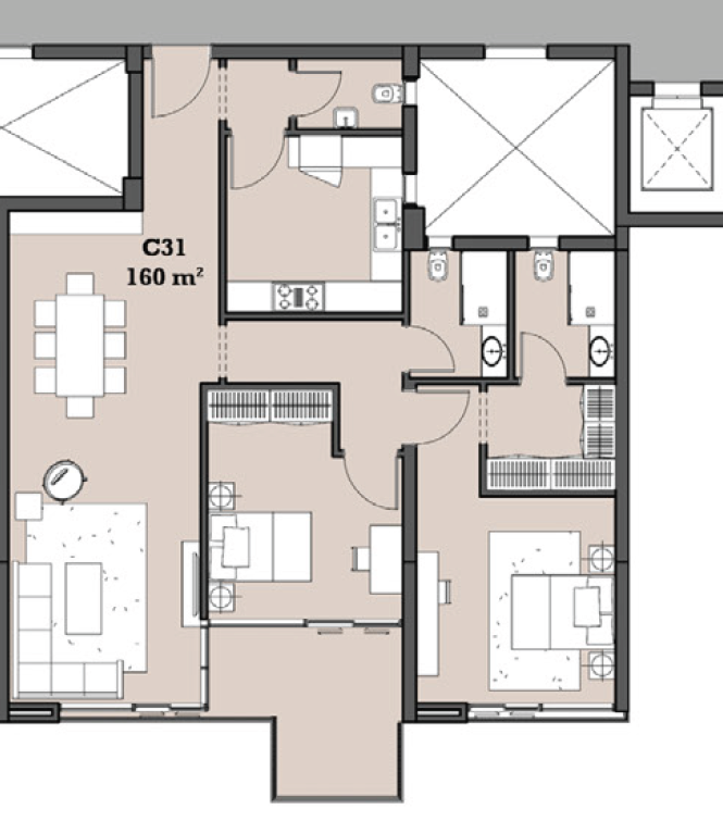 Floor plan for apartment at The View Waterway