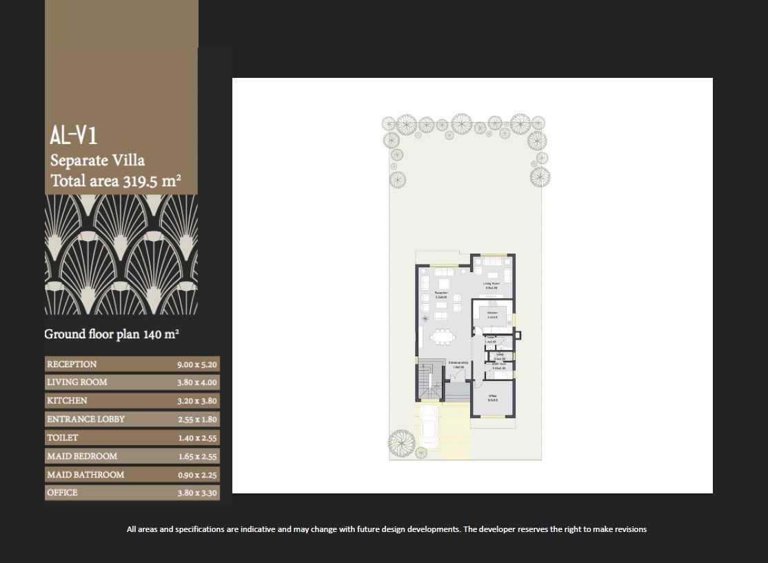 Floor plan for villa at ALMA
