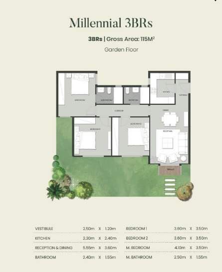 Floor plan for apartment at Aliva Mountain View Mostakbal City