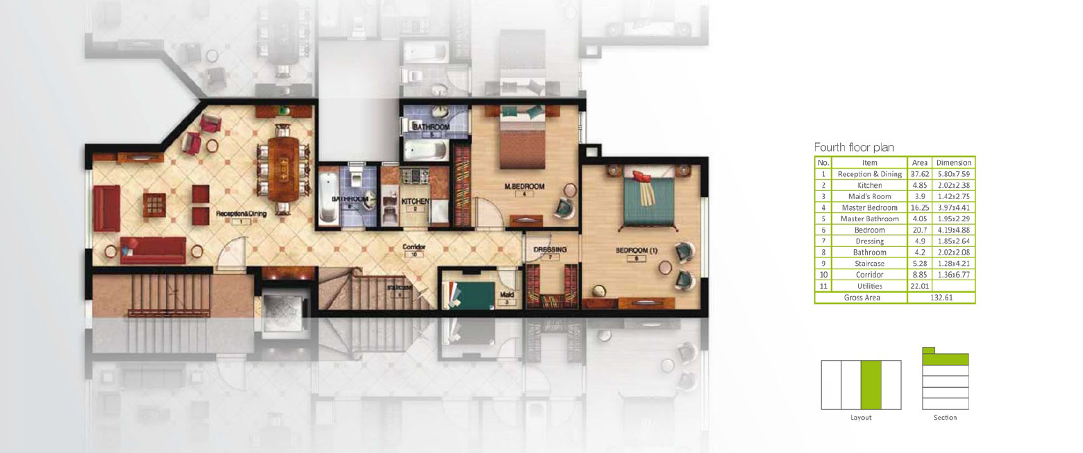 Floor plan for apartment at Mountain View Hyde Park