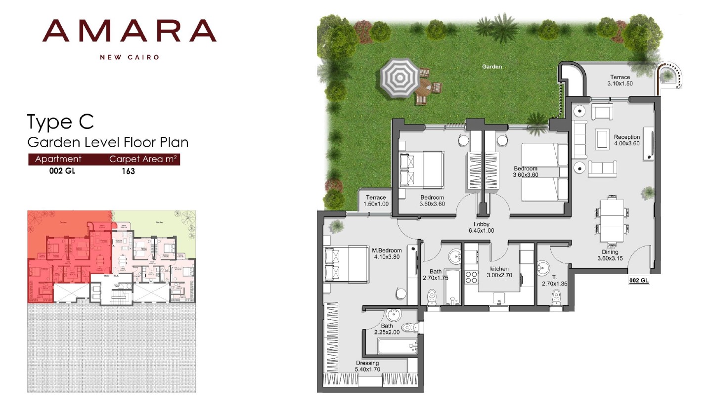 Floor plan for apartment at Amara