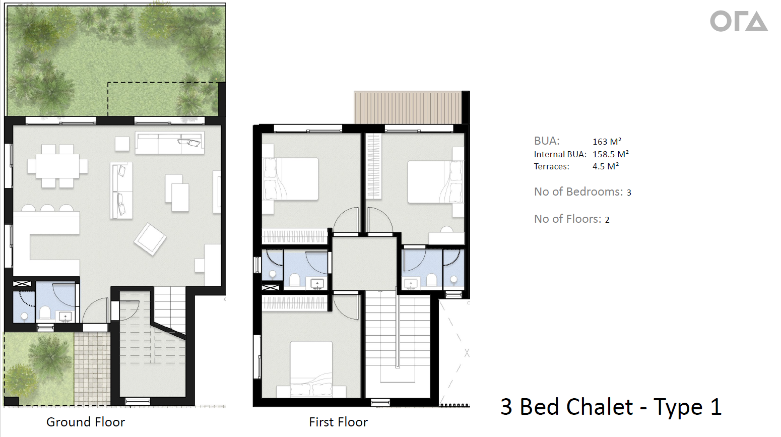 Floor plan for duplex at Silversands