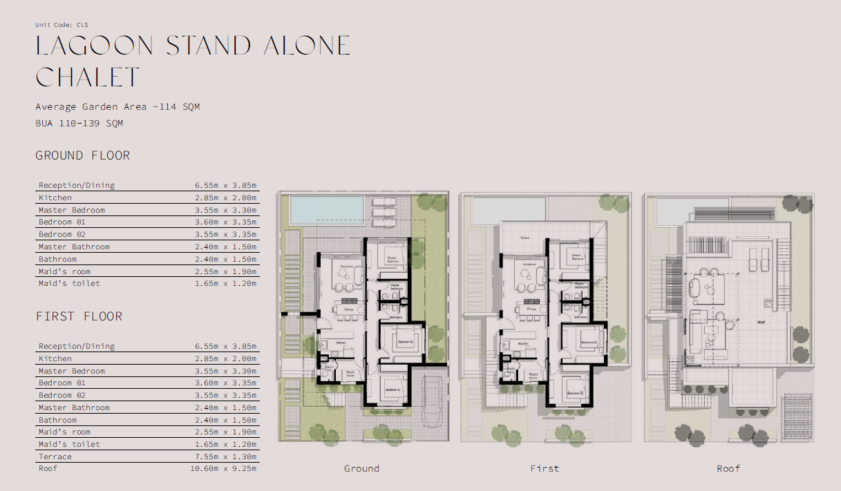 Floor plan for chalet at Ayla Jefaira