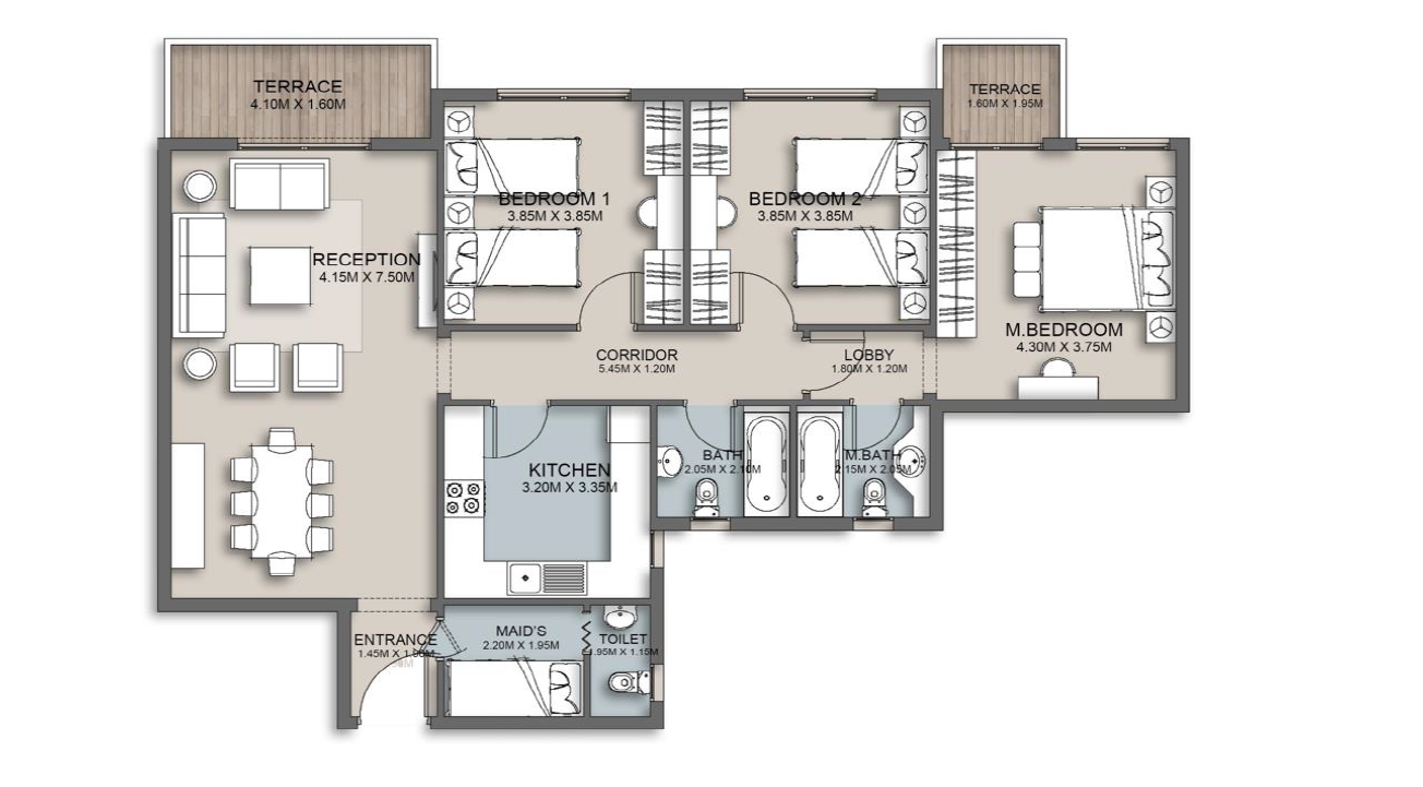 Floor plan for apartment at The Loft