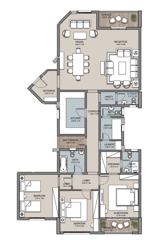 Floor plan for apartment at The Loft