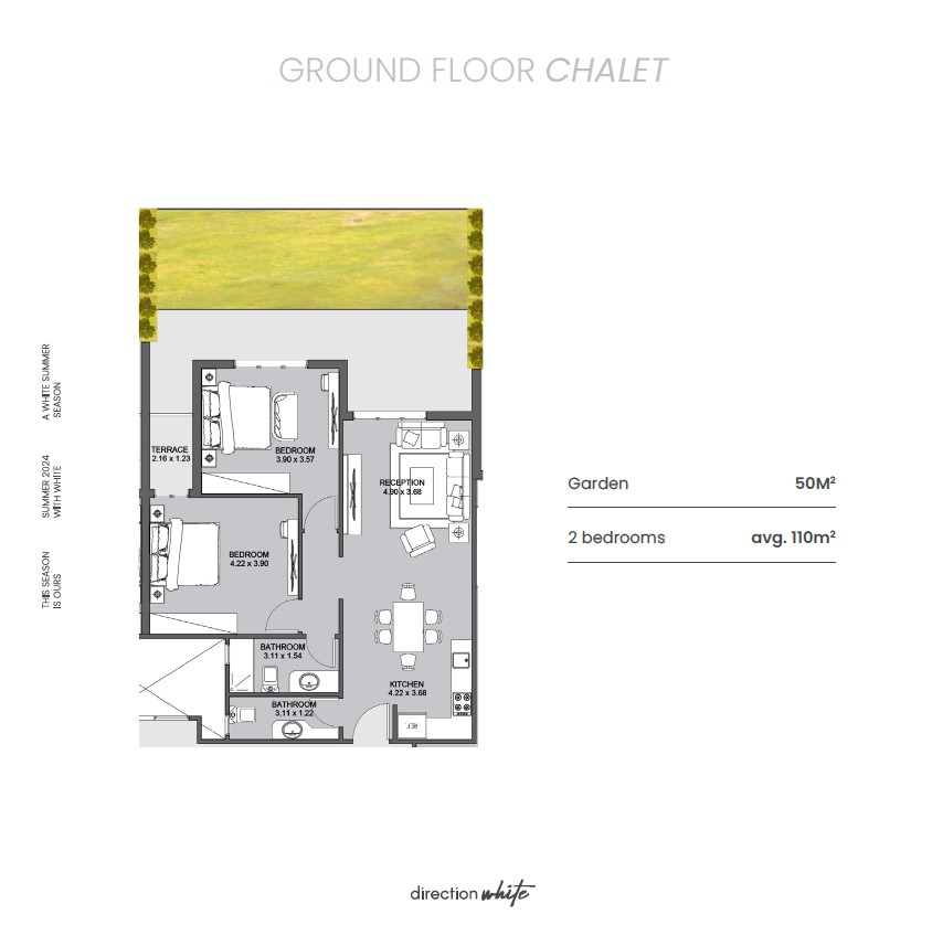 Floor plan for chalet at Direction White