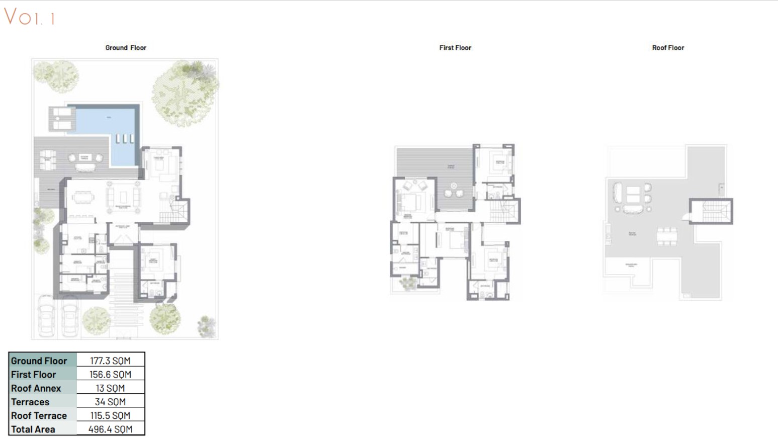 Floor plan for villa at June