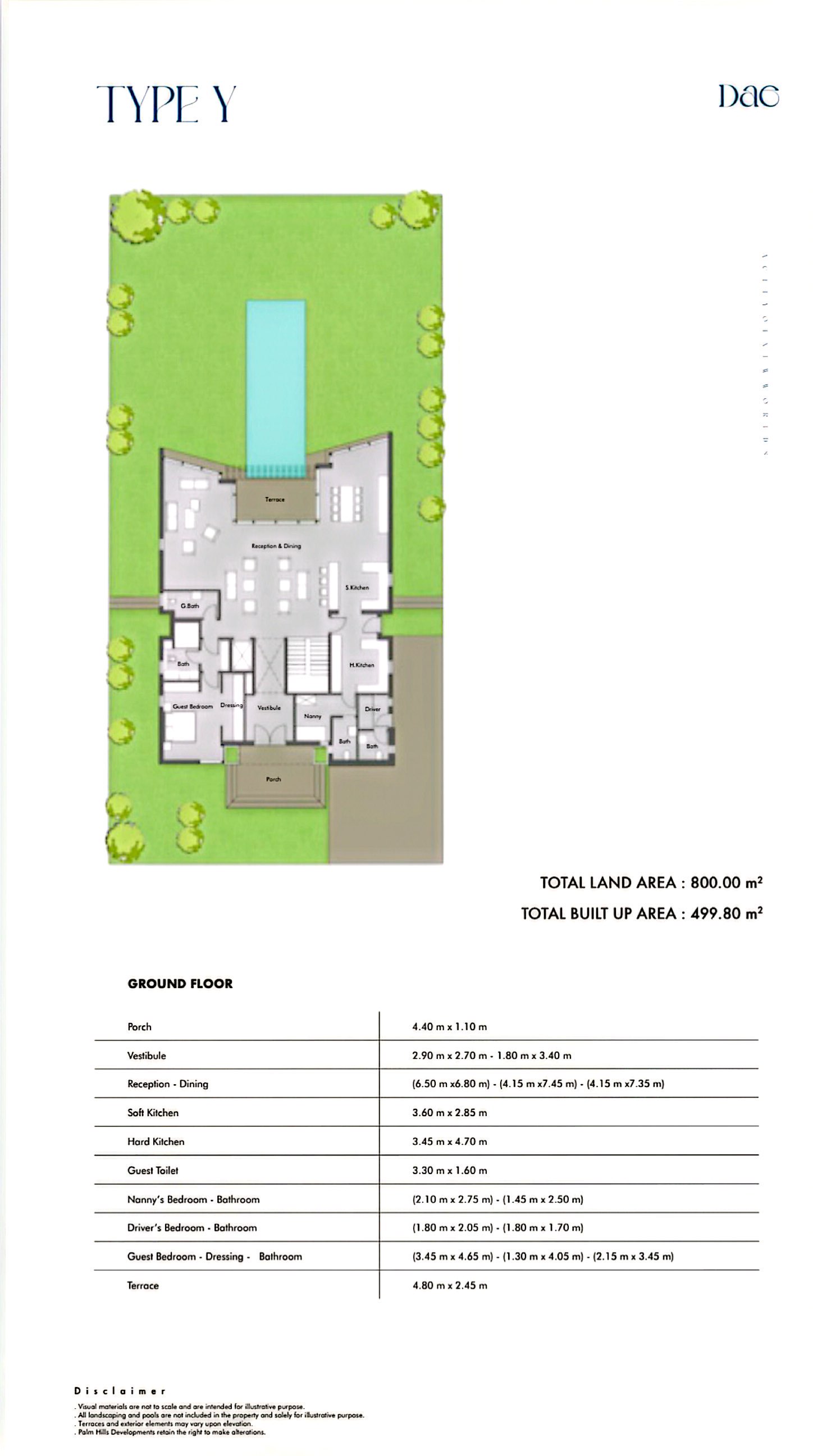 Floor plan for villa at Badya