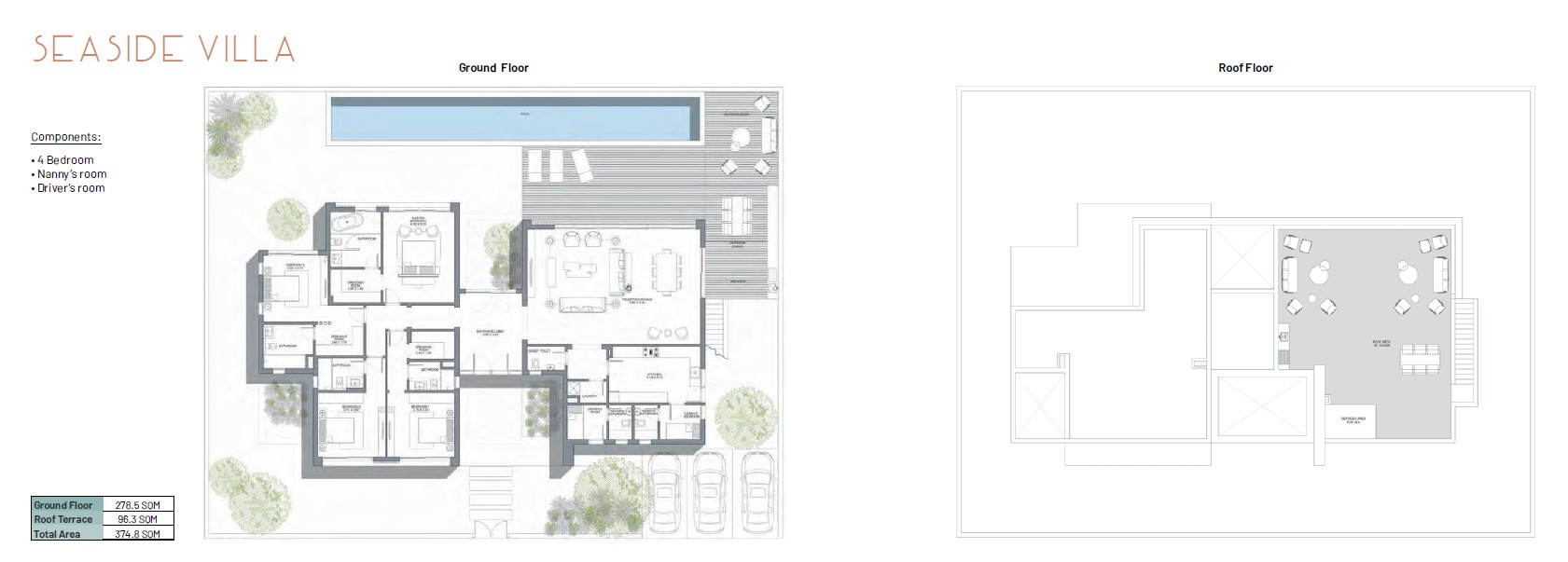 Floor plan for villa at Opal-June