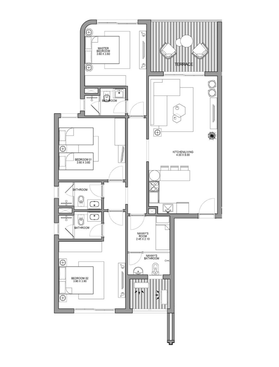 Floor plan for chalet at June