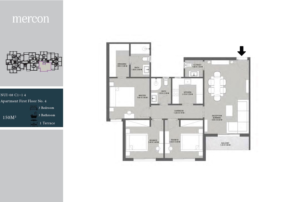 Floor plan for apartment at Nurai