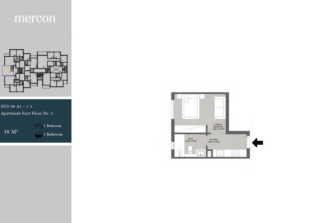 Floor plan for studio at Nurai