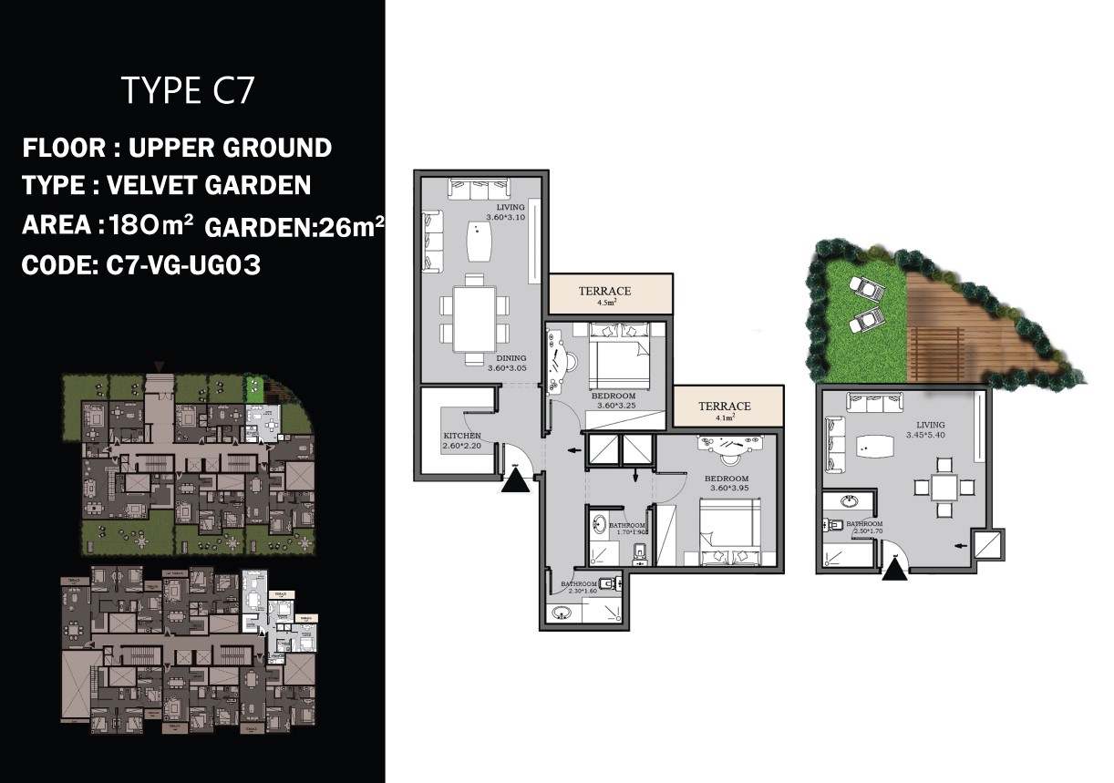 Floor plan for duplex at Peerage Residence
