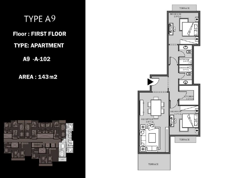 Floor plan for apartment at Peerage Residence