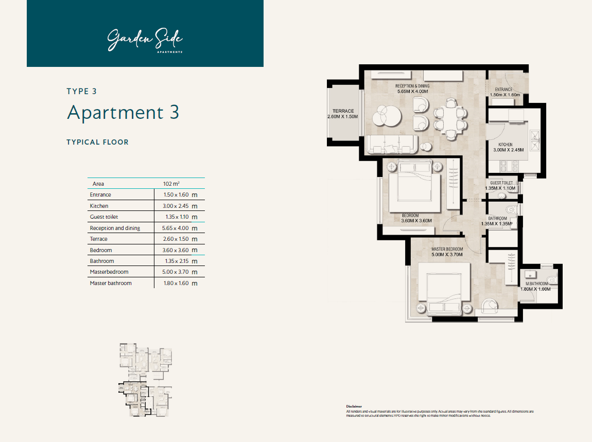 Floor plan for apartment at Garden Lakes