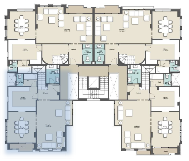 Floor plan for duplex at Green Square
