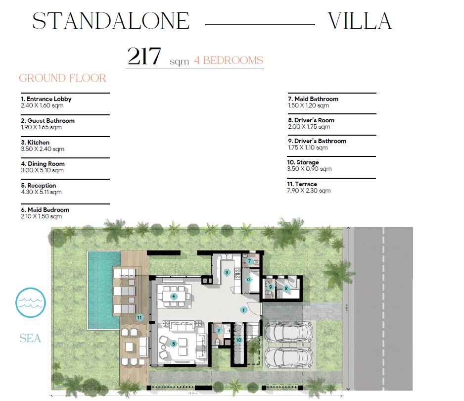 Floor plan for villa at Azha North Coast